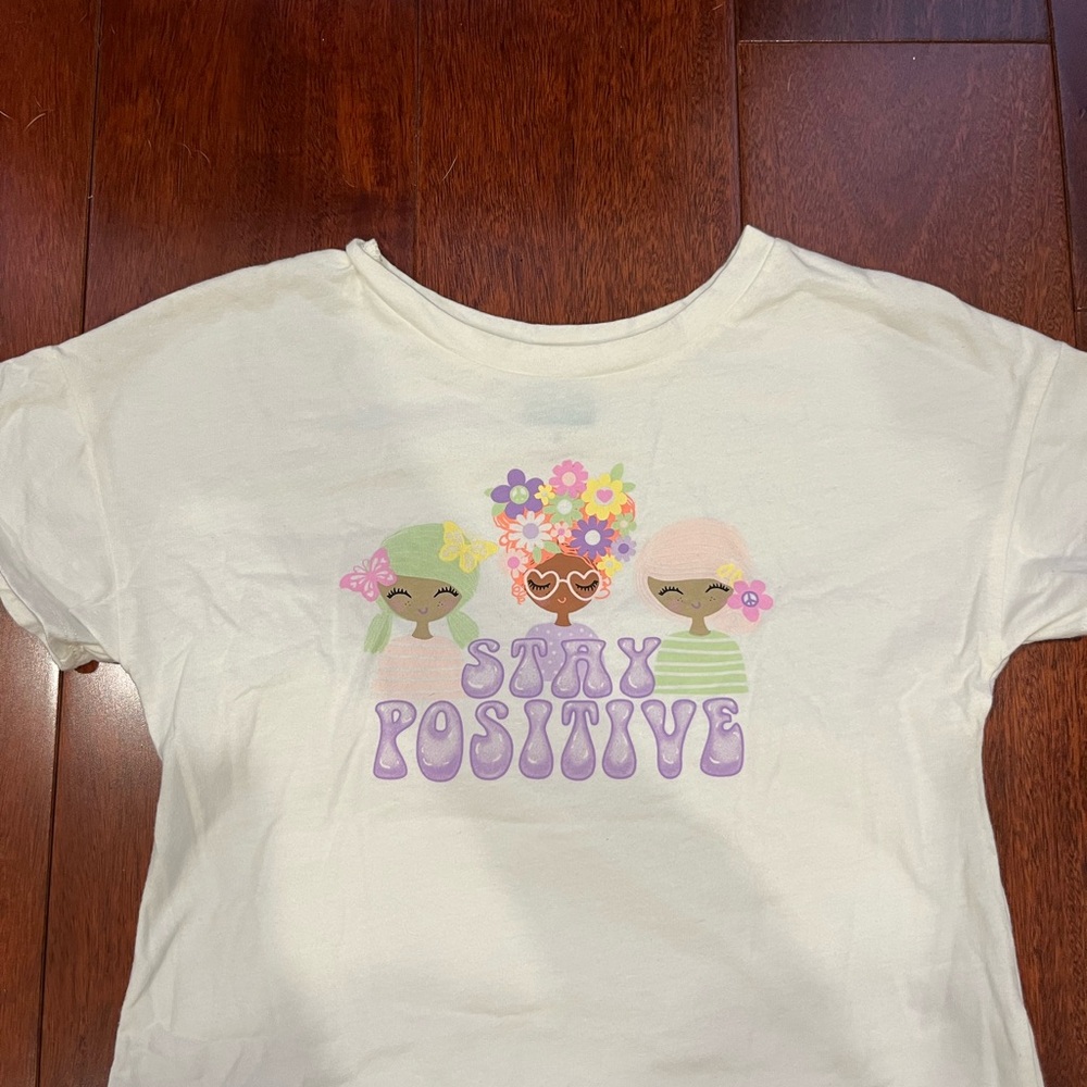 Stay Positive Kids Shirt - Cream